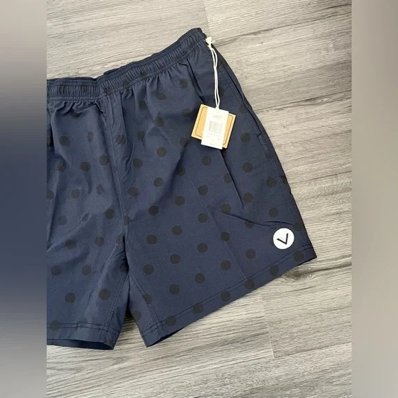 VAST Life Men's XL Navy Blue Polka Dot Volley Shorts Drawstring Athletic New - Picture 2 of 6